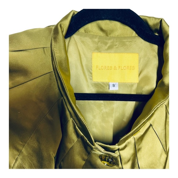 Flores & Flores lime green silky jacket - Picture 4 of 6